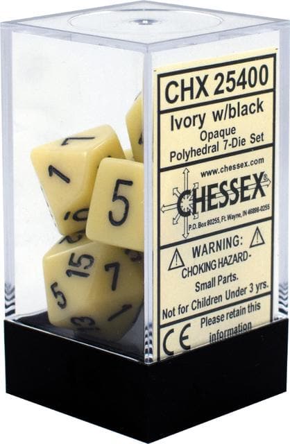 Set of dice "Ivory/Black"