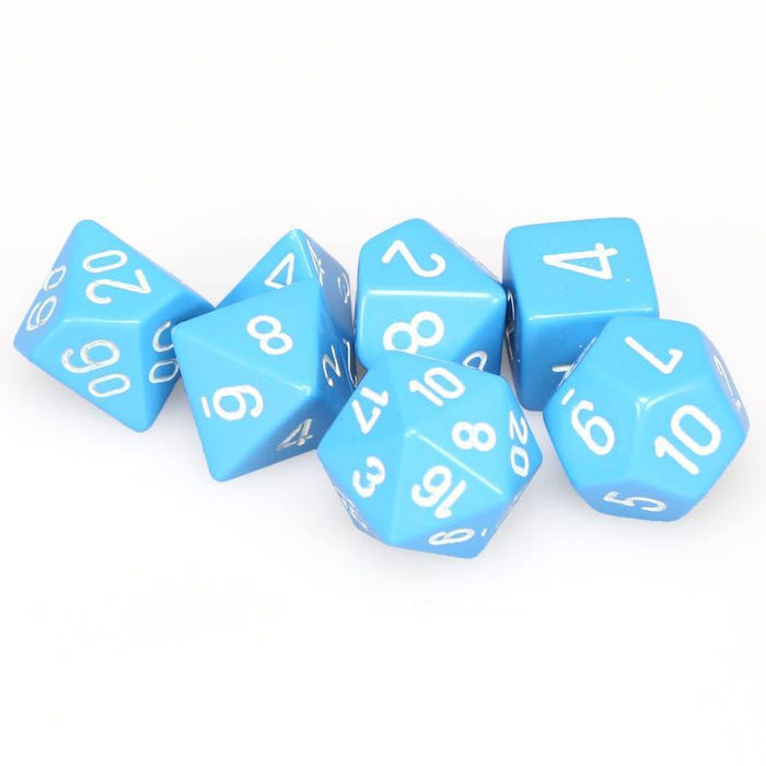 Throwing dice set "Light Blue/White"