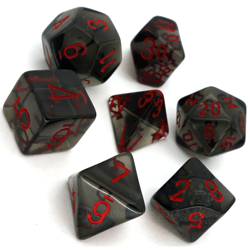 Set of dice "Smoke/Red"